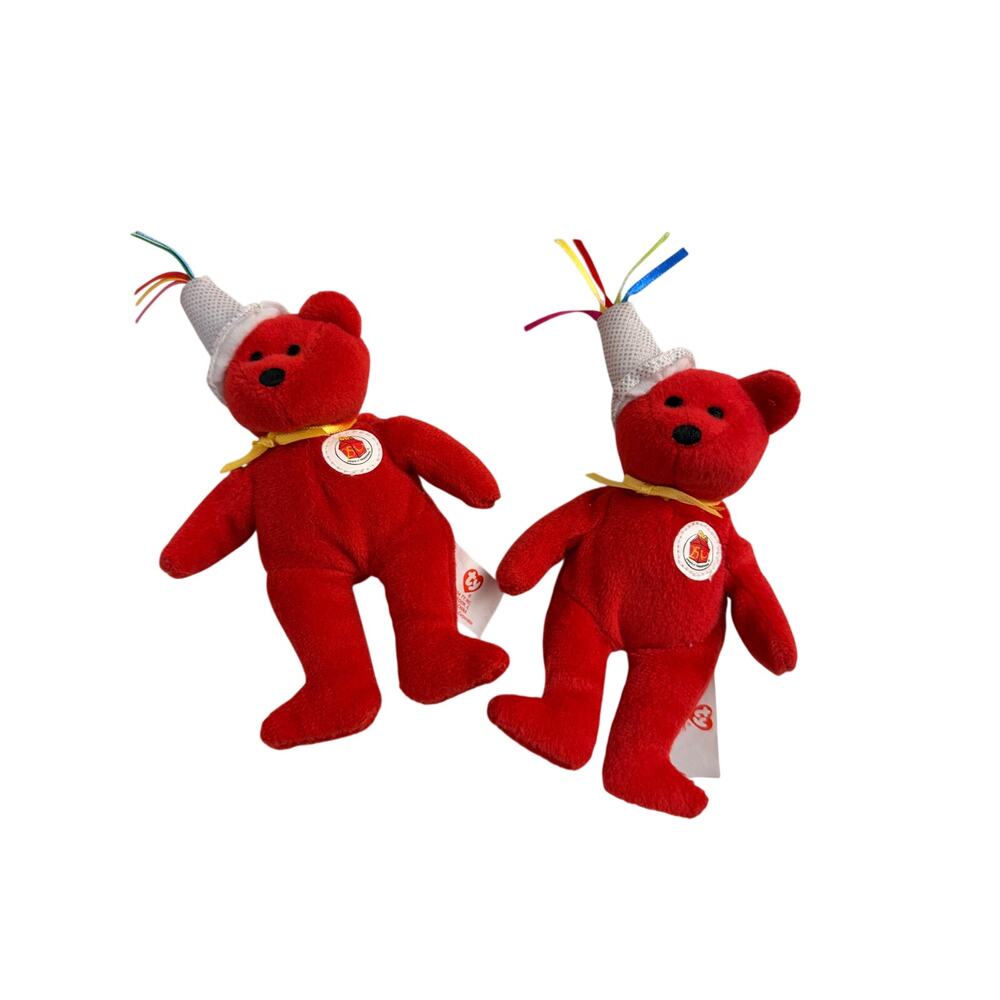 Ty McDonald's 25th Anniversary Red Plush Bear Pair 2004 (206_P)